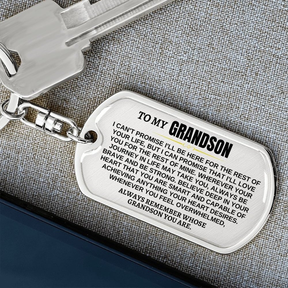 To My Grandson - Remember Whose Grandson You Are - Unique Keychain