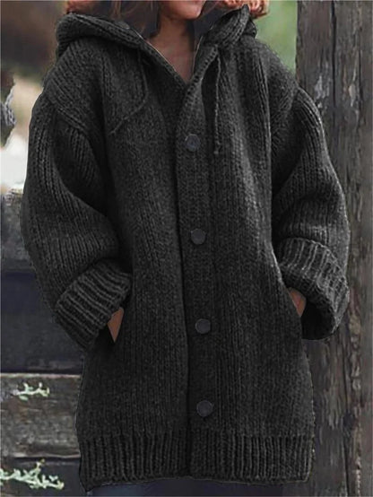 NEW Long Oversized Hooded Knitted Cardigan