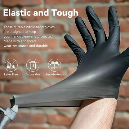 Disposable Black Nitrile Gloves Safety Tools For Household Cleaning